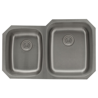 Pelican PL-VS4060 16G Stainless Steel Double Bowl Undermount Kitchen Sink 32'' x 20-1/2"